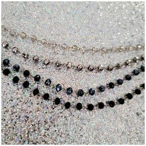 Ali-Khan New York Black And Silver Crystal Necklace